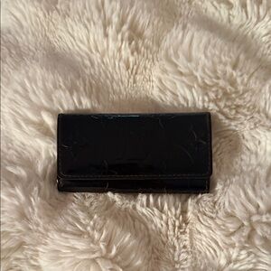 Vintage Louis Vuitton Glossy Black Monogram Clutch Key Holder AUTHENTIC